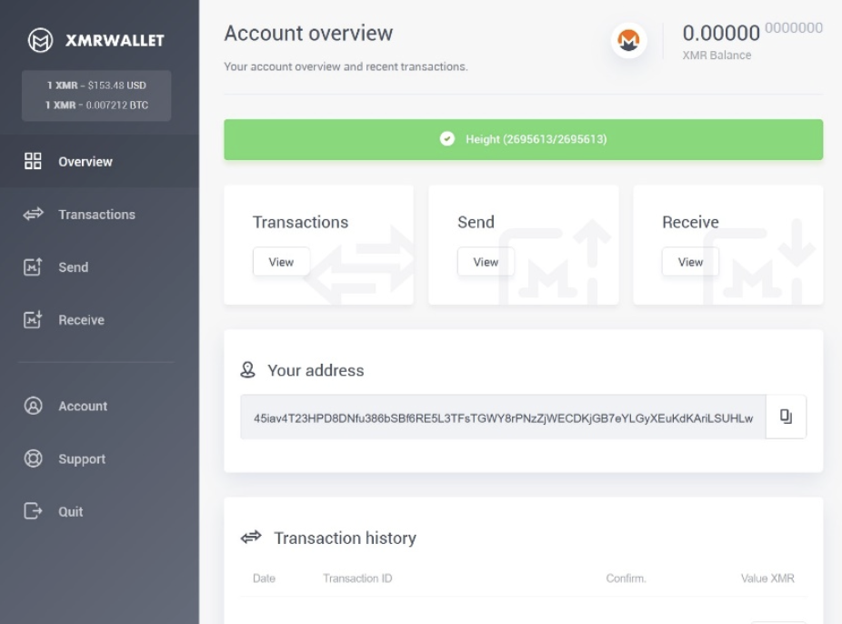 navigating xmrwallet.biz - copy monero seed